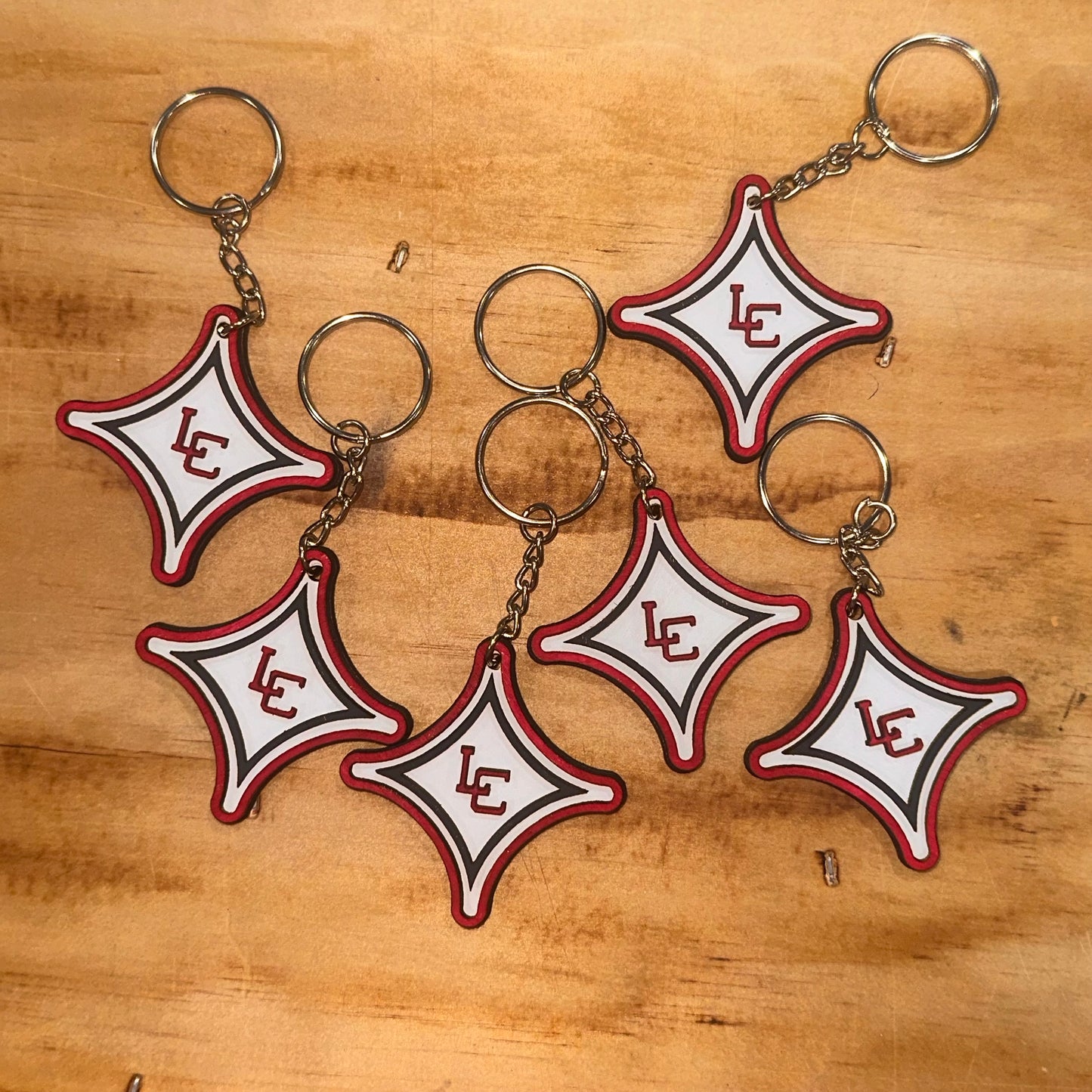 Lc diamond wood keychains