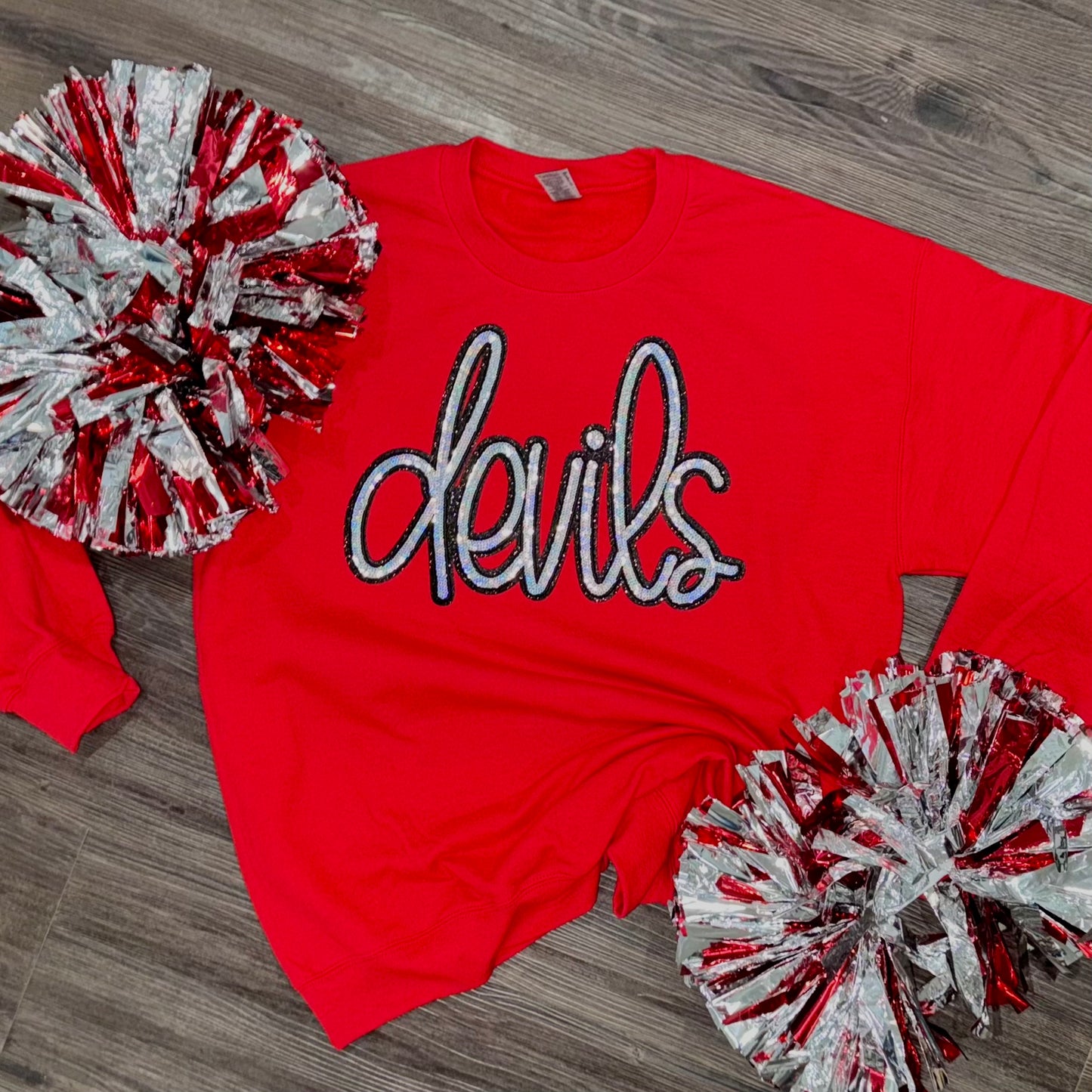 Devils Sequin sweatshirt RED OR BLACK