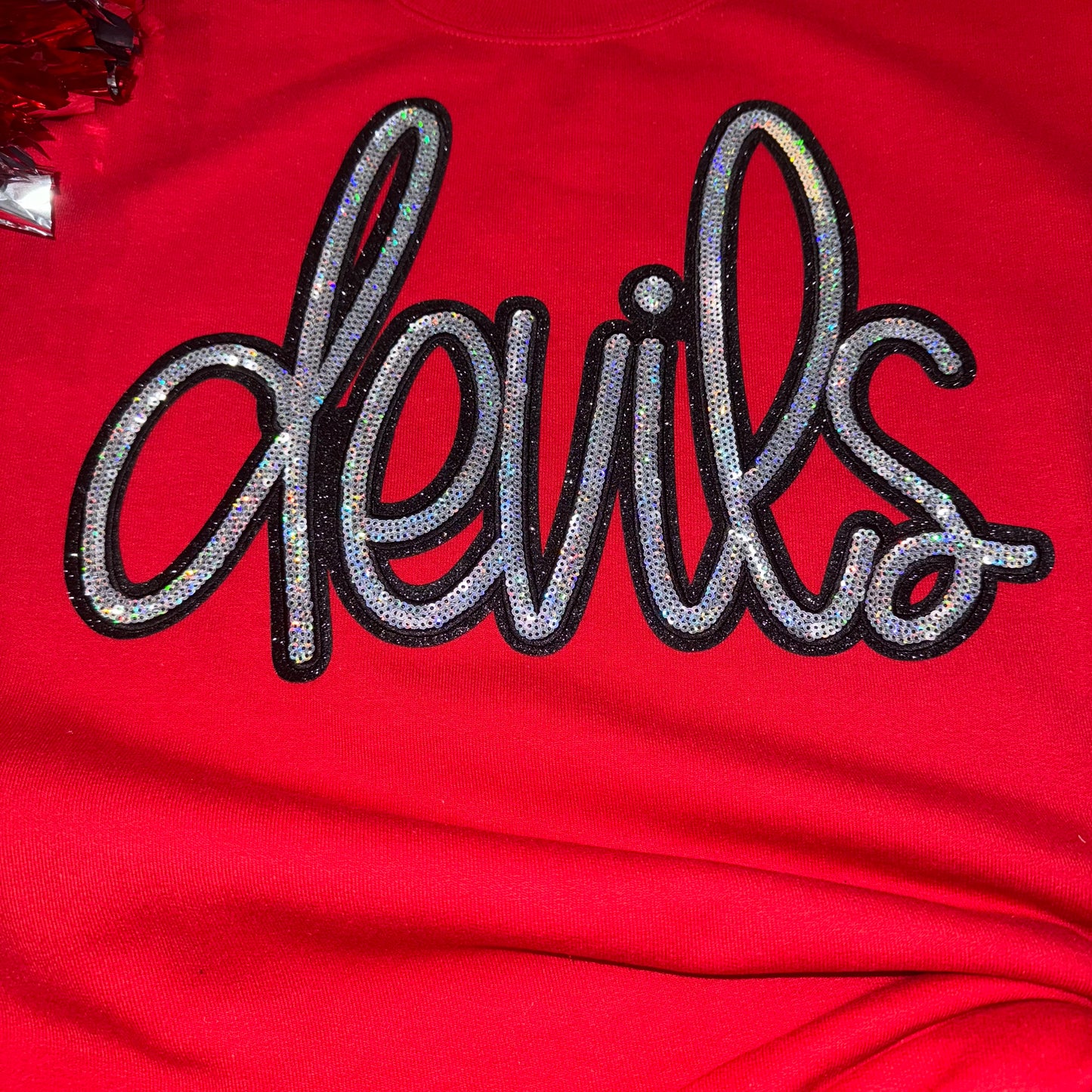 Devils Sequin sweatshirt RED OR BLACK