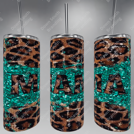 Mama- leopard & turquoise