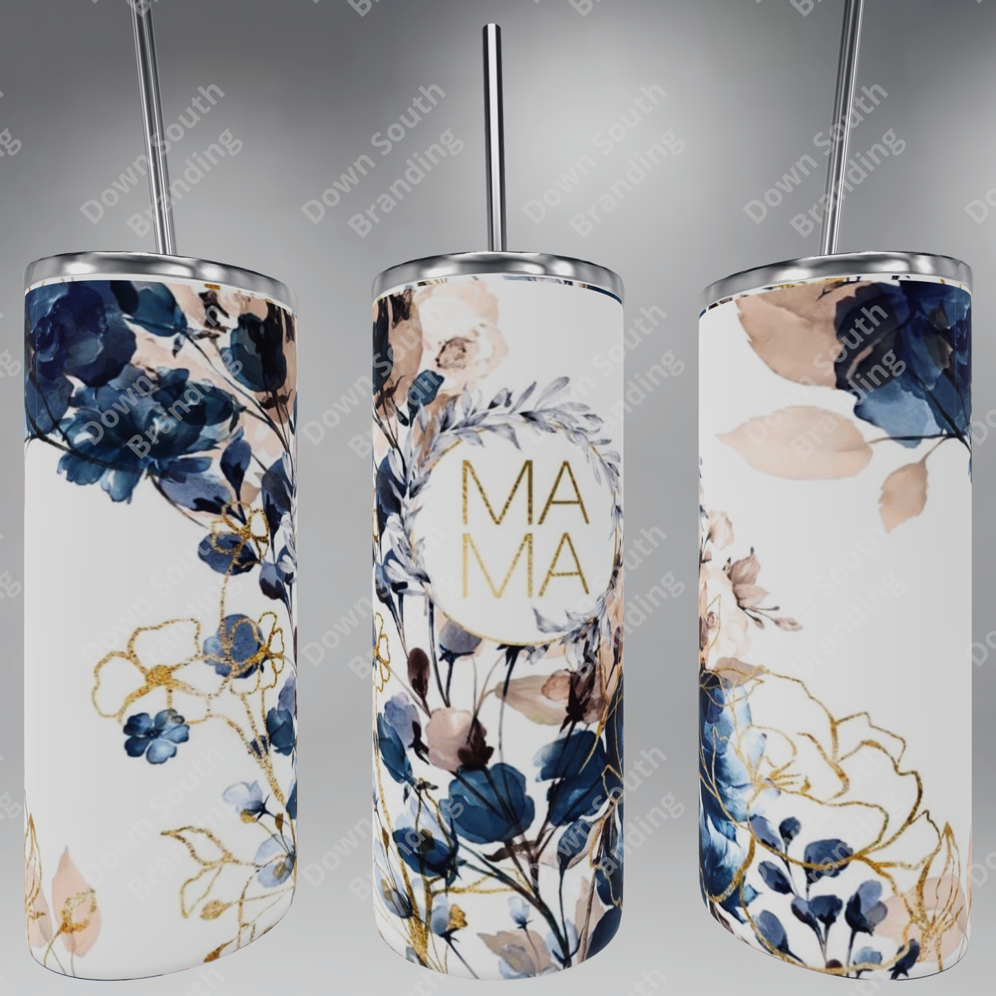 Mama- Floral- Tumbler